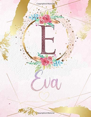 Eva: Personalized Sketchbook with Letter E Monogram & Initial/ First Names for Girls and Kids. Magical Art & Drawing Sketch Book/ Workbook Gifts for ... Rose Gold Watercolor Cover. (Eva Sketchbook)