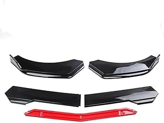 Compatible with Skoda Octavia VRS Superb Car Front Bumper Chin Lip Spoilers Body Kits Splitter Skirt Diffuser Protection Guard Covers(Black Red)