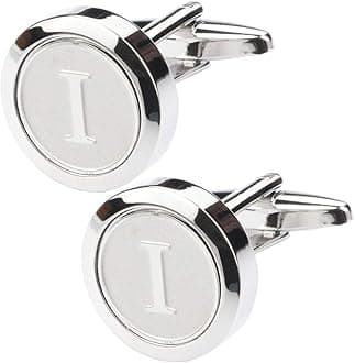 Dannyshi Men's Classic Stainless Steel Initial Cufflinks 26 Letters Business Wedding Shirts A-Z