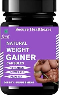 Natural Weight Gainer Capsule | Weight/Muscles & Body Mass Gainer/Boost Body Stamina & Strength/For Men & Women | 30 Capsules