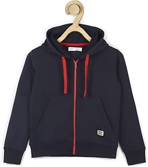 Alan Jones ClothingBoys Regular Fit Zipper Hooded Sweatshirt | Kangaroo Pocket & Drawstring Hood