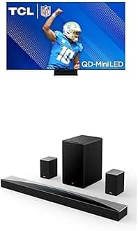 TCL 65-Inch QM85 QLED 4K Smart QD-Mini LED TV with Google TV (65QM851G, 2024 Model) Q85H Q Class 7.1.4 Channel Sound Bar with Dolby Atmos
