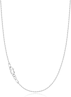 Jewlpire 18k Gold Plated 925 Sterling Silver Chain Necklace for Women, 1.1mm Cable Chains Necklace Thin & Dainty & Sturdy Women's Chain Necklaces, 14/16/17/18/20/22/24 Inches