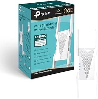 TP-Link AXE5400 Tri-Band Mesh Wi-Fi 6E Range Extender | Broadband/Wi-Fi Extender | Wi-Fi Booster/Hotspot with 1 Gigabit Port | 160 MHz Channels | Built-In Access Point Mode | Easy Setup - RE815XE