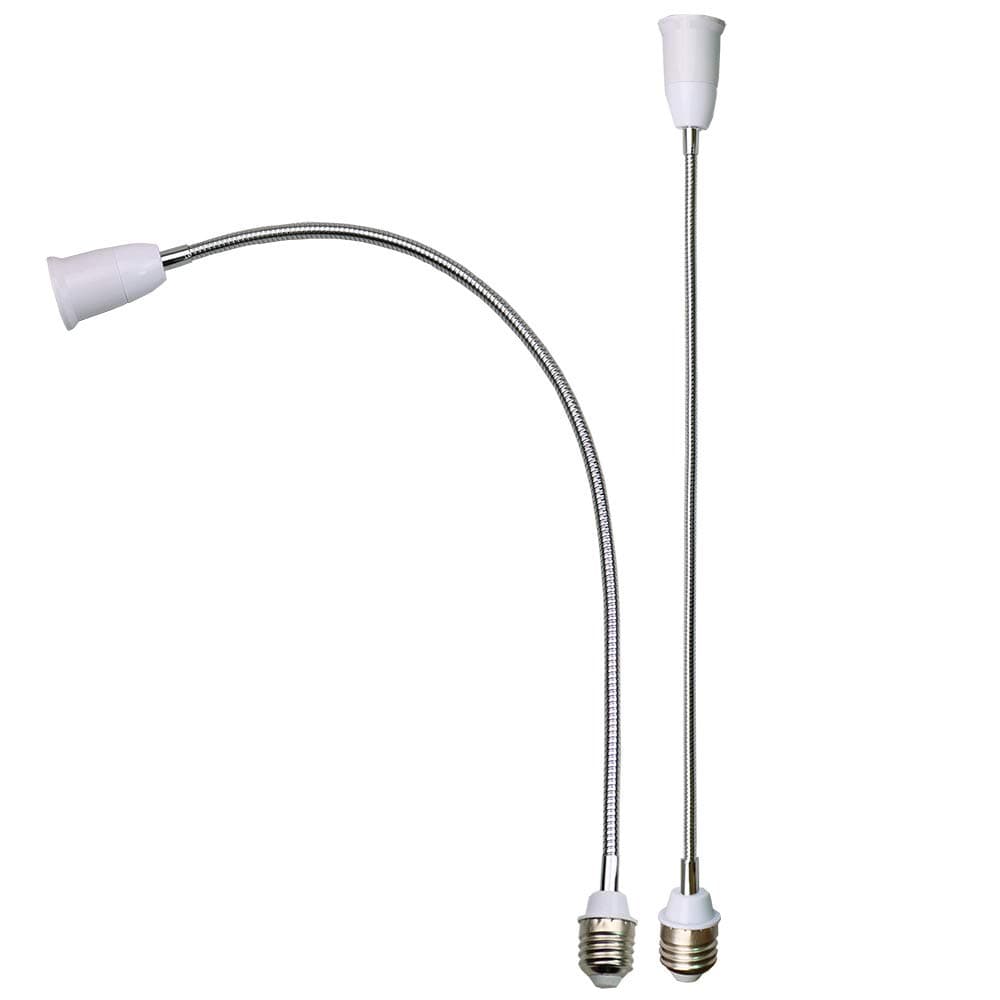 E26/E27 Light Socket Extender Adapter,E26 to E26 Socket Extender, 58CM/22.5 Inch Extension,Bendable Flexible Gooseneck Adjustable Extension Socket Extender Adaptor (2-Pack)
