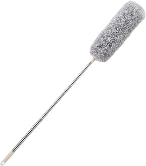 KSP HOME Microfiber Feather Duster Bendable & Extendable Fan Cleaning Duster with 100 inches Expandable Pole Handle Washable Duster for High Ceiling Fans, Window Blinds, Furniture