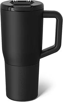 Müv - 25oz 100% Leak Proof Insulated Coffee Mug with Handle & Lid - Stainless Steel Coffee Travel Mug - Double Walled Coffee Cup (Matte Black)