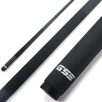 GSE Games & Sports Expert 58" 2-Piece Fiberglass Graphite Composite Billiard Pool Cue Stick for Men/Women, Billiard Cue Stick for House or Commercial/Bar Use (Matte Black, 21 Oz)