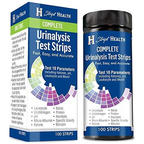 Urine Test Strips - Stript Health 10 Parameter Complete Urinalysis Testing 100ct, Urinary Tract Infection Strips ( UTI ) Ketones - Protein - pH - Great for Easy Testing Kidney, Liver, Ketosis & Paleo