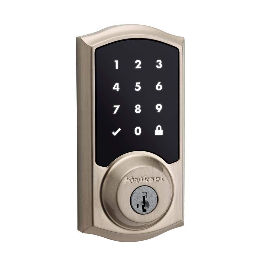 SmartCode 916 Z-Wave Smart Lock, Keyless Entry Zwave Door Lock, Touchscreen Electronic Deadbolt, SmartKey Re-Key Security, Smart Hub Required, Traditional Satin Nickle