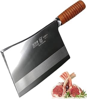 Meat Cleaver - Professional Chinese Chef Knife - Heavy Duty Bone Chopper Kitchen Knife - Super Thick Blade - for Home & Restaurant from