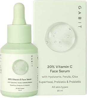 - 20% Vitamin C Face Serum for Glowing Skin | Brightening Serum for Dark Spots, Dull Skin, Tanned Skin | Improves Wrinkles | Hyaluronic, Ferulic, CiCa, Prebiotic, Probiotic | Oil & PEG free |30 ml