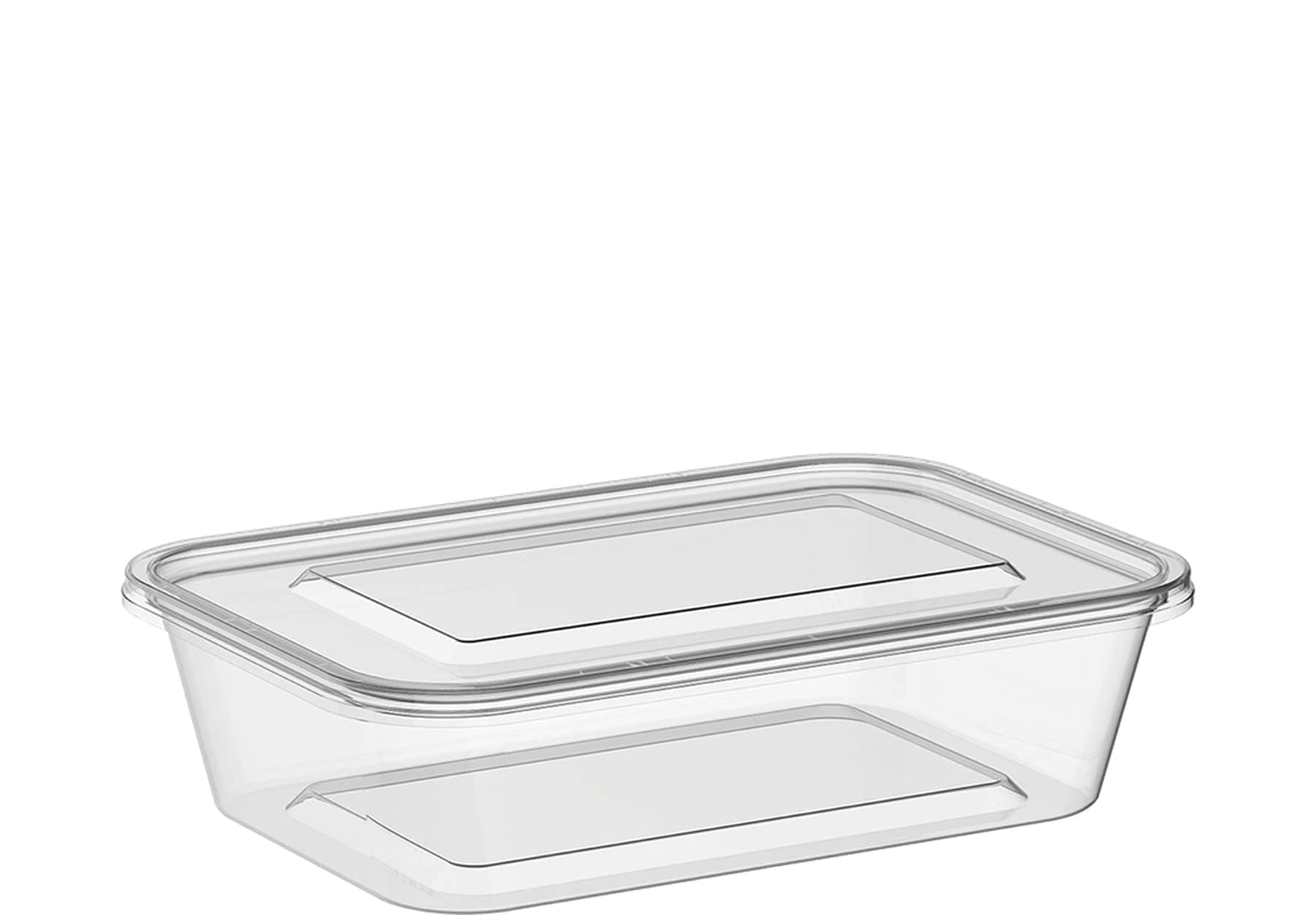 Microwavble Food Container Clear Rectangular - 500ml - (100pcs)