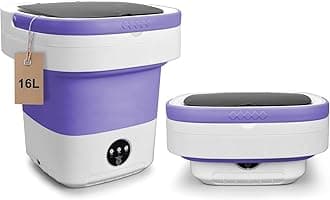 Portable Washing Machine, 16L Upgraded With Spin Basket, Foldable Mini Washer Cleaning for Underwear, Baby Clothes Socks and Small Items, Small Washer for Apartments, Dorm,RV, Travel, Hotel