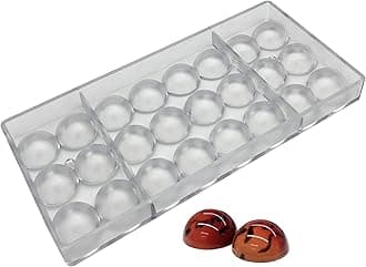 Goldbaking Semi-Sphere Chocolate Mold PC Polycarbonate Hemisphere Chocolate Mold (s 1.2")