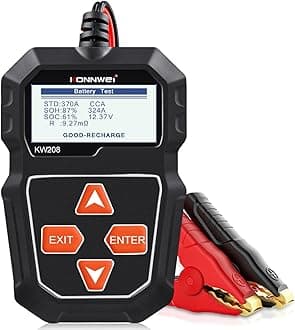 - KONNWEI KW208 12V Car Battery Tester, 100-2000 CCA Load & Alternator Tester, Digital Auto Battery Analyzer, Black