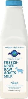 Shepherd Boy Farms Freeze Dried Raw Goats Milk with Probiotics for Dogs & Cats (Classic), High Protein Digestible Goat Milk for Sensitive Stomachs, Food Topper, Dog Camping Essentials - Makes 32 FL OZ
