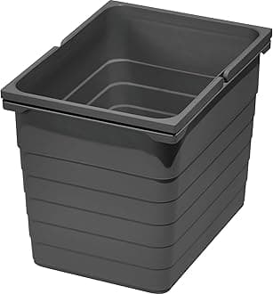 Waste Bin 17 Litres with Handles Plastic Dark Grey