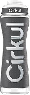 Cirkul 22oz. Gray Plastic Grip Squeeze Water Bottle & Sport Lid, BPA-Free, Non-Slip Design for Gym, Biking & Sports
