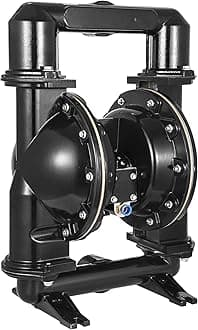 VEVOR Air-Operated Double Diaphragm Pump, 2 inch Inlet & Outlet, Aluminum Alloy Body, 75 GPM & Max 120PSI, Nitrile Diaphragm Transfer Pump for Petroleum, Diesel, Oil and Low Viscosity Fluids