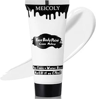 MEICOLY White Cream Face Body Paint,2.37Oz Large Tube Clown White Makeup,Water Based Full Body Paint for Adults and Kids,Halloween SFX Skull Joker Zombie Vampire Skeleton Goth Cosplay Mime Makeup