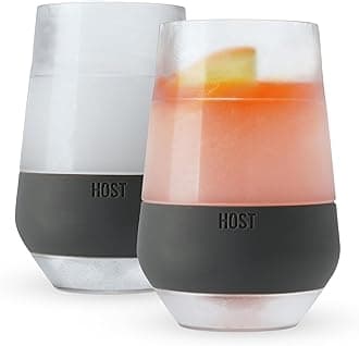 Freeze XL Wine Glass Cooling Cup, Double Walled Insulated Freezable Drink Chilling Tumbler for Aperol Spritz 12 Ounces, Grey Set of 2