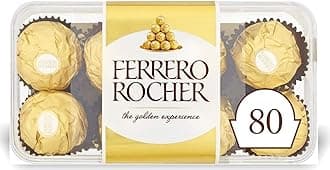 Rocher Pralines, Bulk Chocolates Box, Easter Chocolate Gift, Whole Hazelnut Covered in Milk Chocolate and Nut Croquante, Pack of 5 x 16 (80pcs)