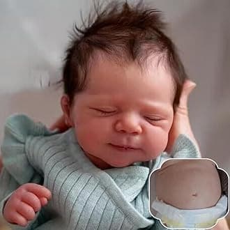 RXDOLL Life Like Reborn Baby Dolls 18 inch Realistic Newborn Baby Boy Real Baby Doll with Weighted Soft Cloth Body Real Life Baby Dolls Sleeping Reborn Bebe Doll for Kids Age 3+