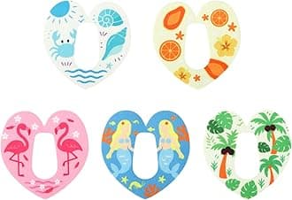 30pcs Adhesive Patches for Dexcom G6, Waterproof CGM Overlay Patches with Hole Sensor Covers Overpatches Heart Summer Design Sugar Monitor Tape Stickers for Dexcom Accessories (5 Styles)