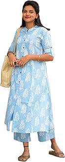 ANNI DESIGNER Women's Rayon Viscose A-Line Printed Kurta with Pant