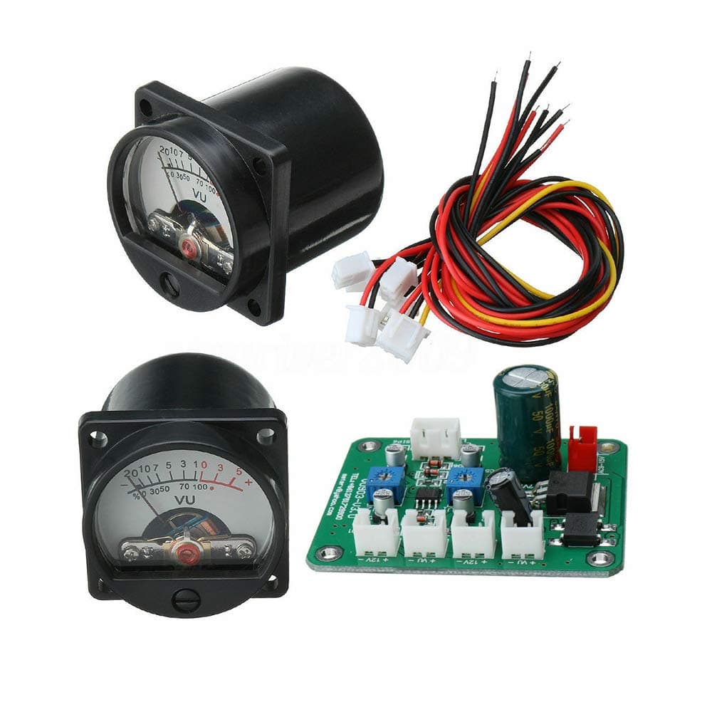 VU Meter 2x Panel VU Meter Warm Back Light Recording & Audio Level Amp with Driver Board