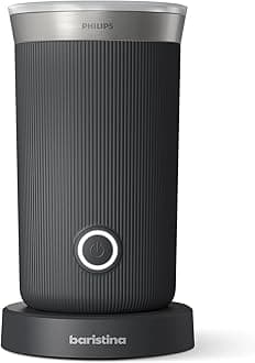 Baristina Milk Frother - Foam milk perfectly​. Hot and Cold. Dairy and Non-Dairy. Easy to Clean. for Philips Baristina Espresso Machines. Black (BAR311/60)