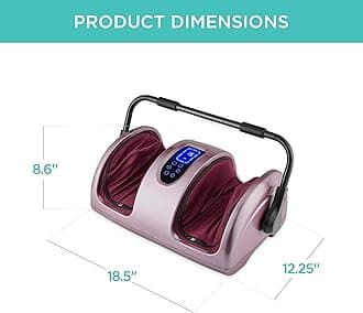 Best Choice Products Heated Foot Massager Machine Shiatsu Leg Massager, Therapeutic Reflexology Calf Massager w/Blood Circulation, Nerve Pain, Deep Kneading, High-Intensity Rollers - Rose Gold