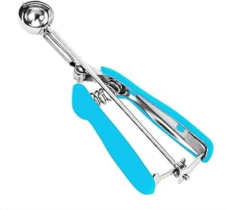 Cookie Scoop, 18/8 Stainless Steel Cookie Scooper, Mini Cookie Scoops for Baking, 1Tsp/5ml/ 0.17oz Tbsp Cookie Dough Scoop, Melon Scooper with Trigger Release, Cookie Scooper for Baking(Blue)