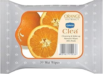 GINNI CLEA Wet Wipes, Cleansing & Makeup Remover Wipes, Wet Tissues for Face Moisturizing With Orange Freshness (150 Wipes)