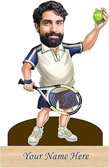 Incredible Gifts Personalized Caricature For Tennis Player with Custom Name (Table Top)