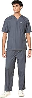 KNYA Active Men's 5-Pocket New Gen Scrubsuit V Neck Flexibile & Comfortable Top & Bottom Easily Accessible Pockets Uniform for Doctors