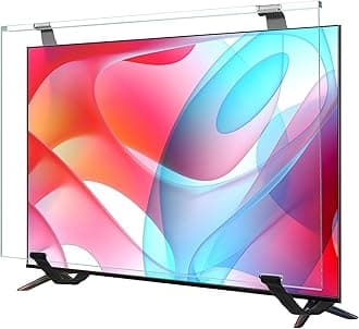 Qoosea 55 Inch TV Screen Protector - HD Clear Acrylic Protective Display Protectors for Single-point & Dual-point Support TVs, Wall-mounted & Computer Monitor