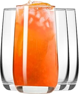 PARACITY Highball Glasses Set of 4, Drinking Glasses 12 Oz, Clear Glass Cups, Tall Tumbler Water Glasses, Glassware Set for Cocktail, Coffee, Mojitos