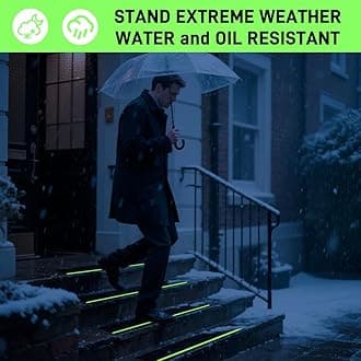 LifeGrip Anti Slip Traction Treads with Glow in Dark Stripe (10-Pack), 6" X 32", Best Grip Tape Grit Non Slip, Outdoor Non Skid Tape, High Traction Friction Abrasive Adhesive for Stairs Step