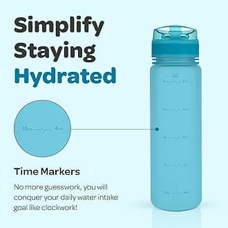 Hydracy Water Bottle with Time Marker - 500 ml 17 oz BPA Free Water Bottle -Leak Proof & No Sweat Gym Bottle with Fruit Infuser Strainer -Ideal for Fitness, Sports & Outdoors