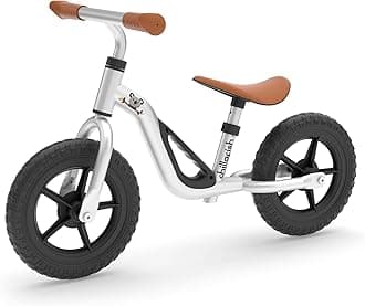 Chillafish Charlie Lightweight Toddler Balance Bike, Cute Balance Trainer for 18-48 Months, Learn to Bike with 10" inch no-Puncture Wheels, Adjustable seat and Carry Handle., Silver