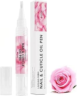LagunamoonCuticle Oil Pen for Nail - Nail Oil for Nail Care & Nail Growth - Nourish, Soothe & Moisturize Damaged Nails - Rose, 5 ml