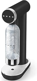 SKC01BLM Carbonated Soda Water Machine with Gasification Control Button and Drainer, 800ml Bottle, CO2 Cartridge Not Included, Matte Black