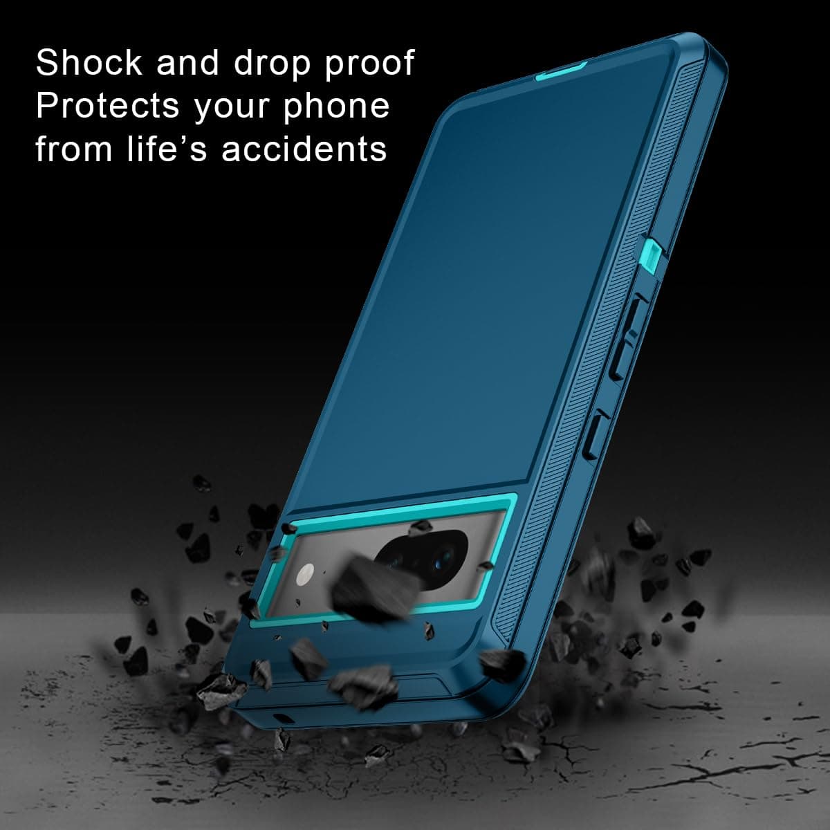 I-HONVA for Google Pixel 7 Case Shockproof Dust/Drop Proof 3-Layer Full Body Protection [Without Screen Protector] Rugged Heavy Duty Cover Case for Google Pixel 7 2022,Turquoise