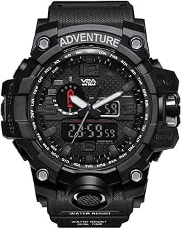 Analogue - Digital Men's Watch (Black Dial Blue Colored Strap)