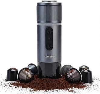 LePresso Portable Espresso Machine, 2 in 1 Capsule and Coffee Powder Espresso Machine, One Touch Operation Coffee Maker, 18Bar Pump, Quick Brewing Time Coffee Machine for Home, Outdoor, Camping