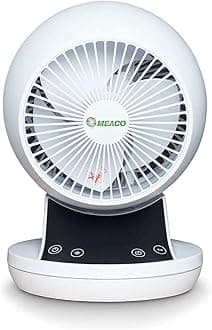 Meaco MeacoFan 360 Personal Air Circulator cooling fan for bedroom, desktop, ultra-quiet, energy efficient- White (Energy Class A)