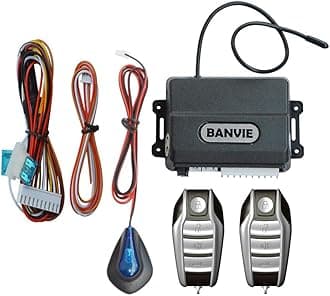 BANVIE Car Keyless Entry System for Central Door Lock with 4 Button Remote Control Transmitter