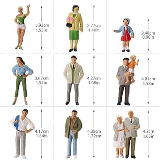 60pcs O Gauge Painted Figures P4310-60-NUS Model Trains Passengers 30 Different Poses People Model Railway for Miniature Scenes